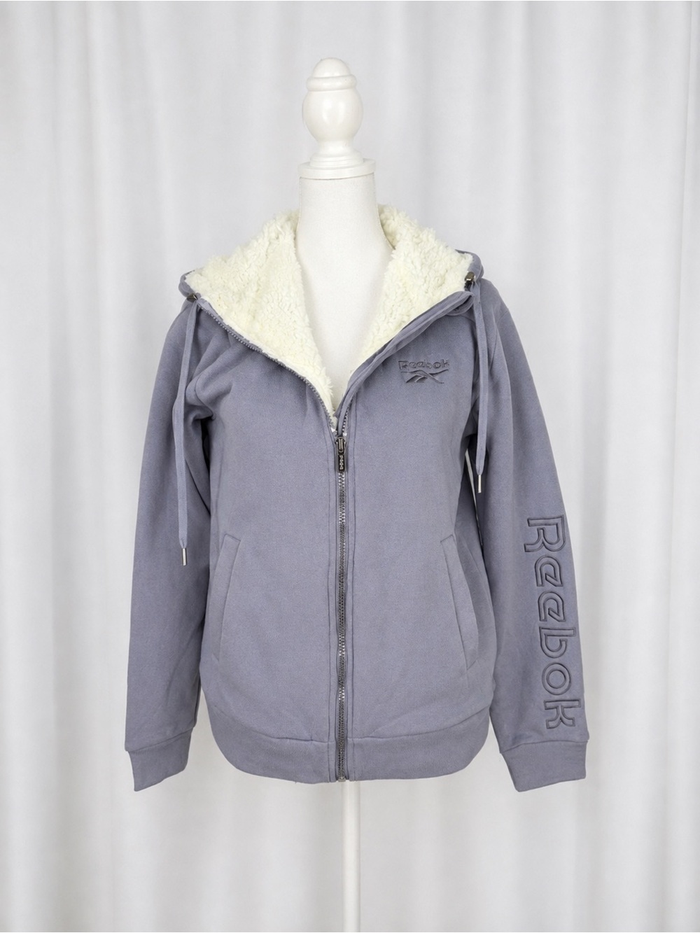 NWOT Reebok Sherpa-lined Lavender Zip-Up Hoodie